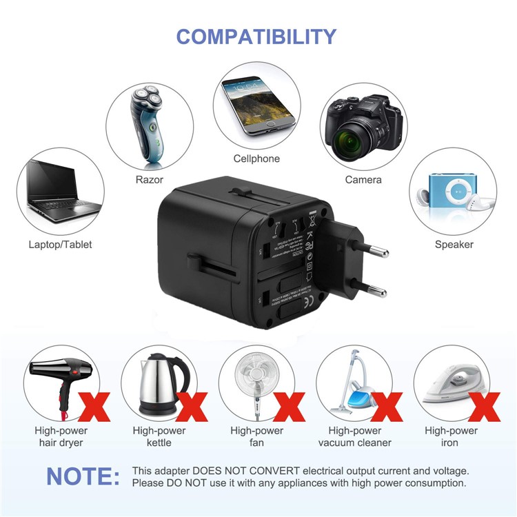 Multi-function High-power AC 4.5A USB+3A Type-C Port Wall Travel Charger Adapter Converter - Black-4