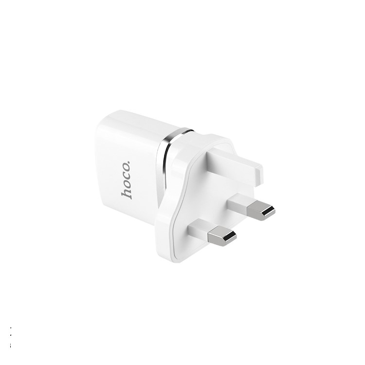 HOCO C12B Dual Port USB Wall Charger + Lightning 8 Pin Charging Cable Set - UK Plug-4