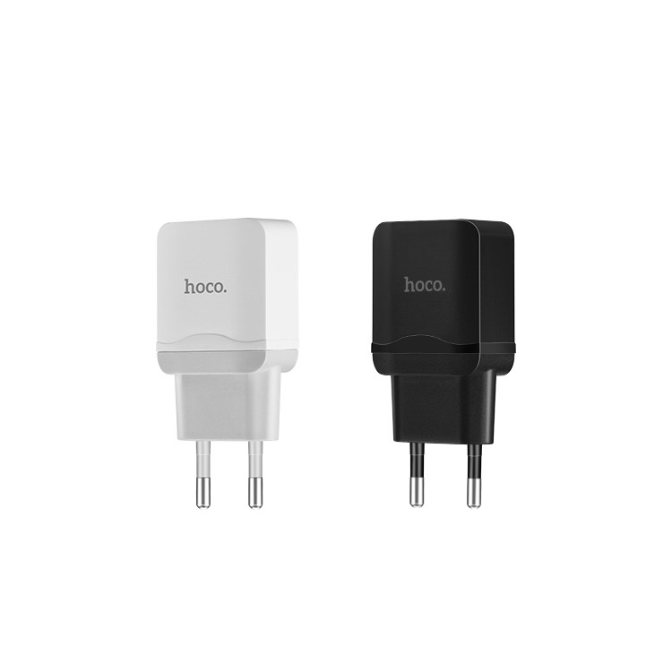 Adaptador de Teléfono HOCO C22A 2.4A Single USB Wall Superior Charger eu Plug - Blanco-7