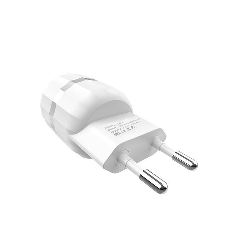 HOCO C41A Wisdom Double Ports USB Wall Charger for Smart Phone Tablet, etc- EU Plug-7