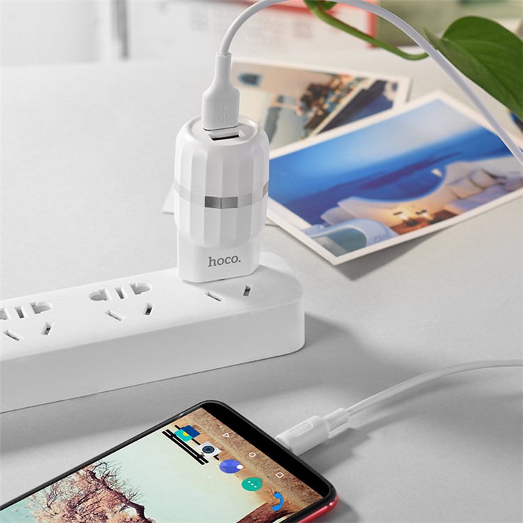 HOCO C41A Double Ports USB Wall Charger + Type-C Charging Cord Set - EU Plug-9