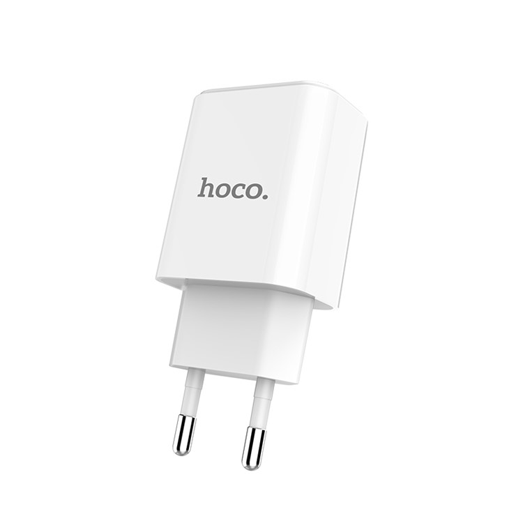 HOCO C62A VICTORIA Dual USB Ports Travel Charger EU Plug - White/EU Plug-4