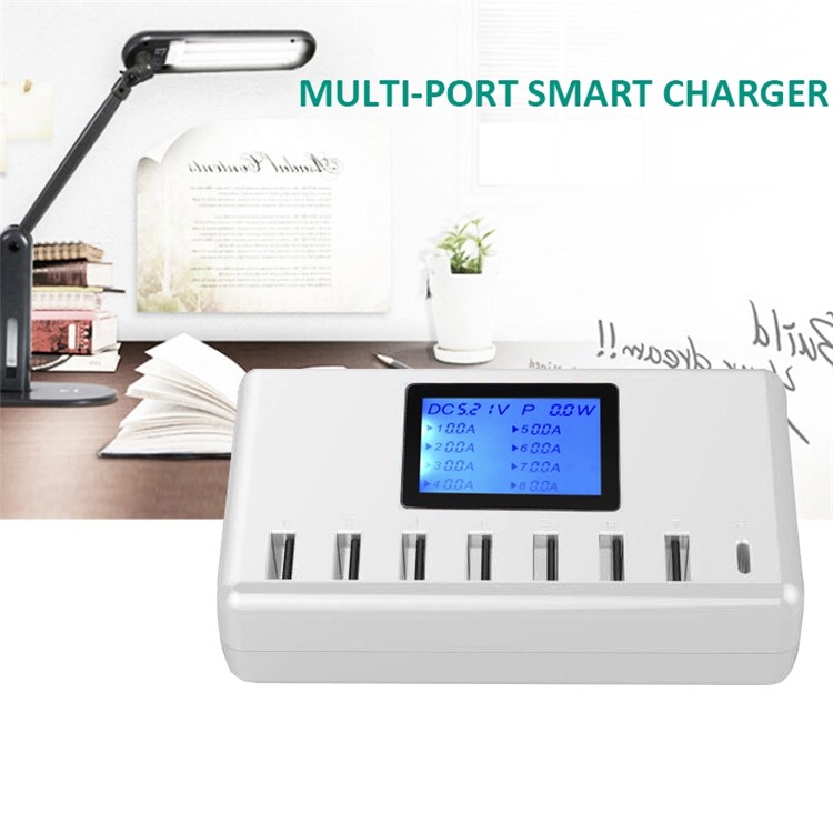 i10 40W 8-Port Multi-function Charging Station with LED Display - US Plug-6