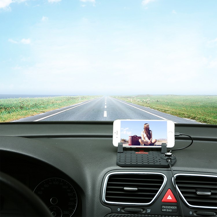 REMAX Car Mount Charging Stand for iPhone Samsung etc Smartphones - Black-2