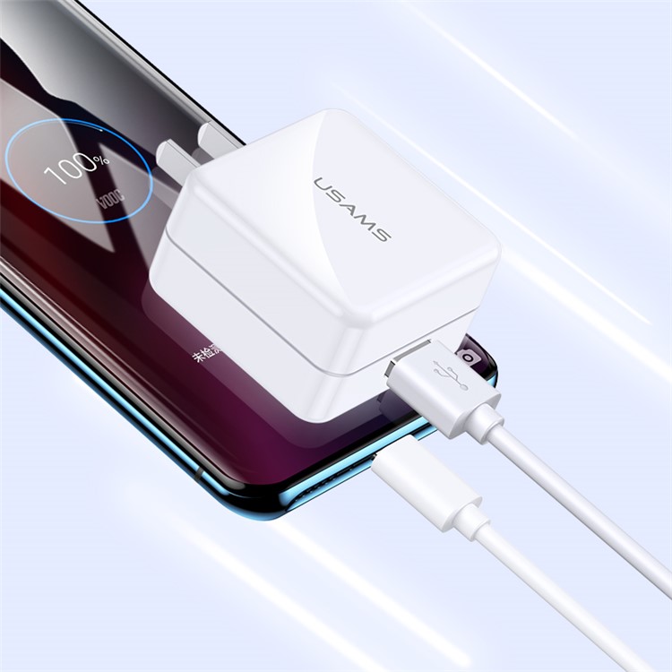 USAMS US-CC093 T26 USB Charger Oppo Flash Charging Travel Charger - US Plug-2