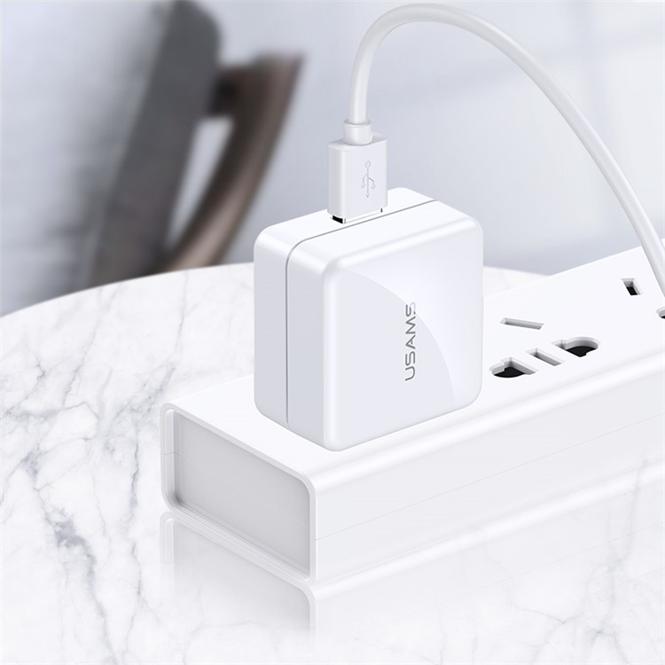 USAMS US-CC093 T26 USB Charger Oppo Flash Charging Travel Charger - US Plug-3