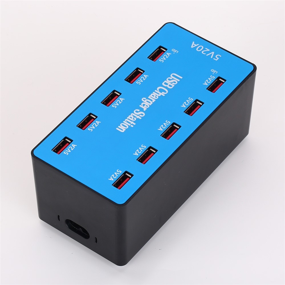 A5B 100W 10 Ports AC100-240V Smart Charging Station with LED Indicator Light - US Plug-2