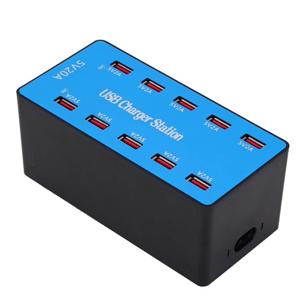 A5B 100W 10 Ports AC100-240V Smart Charging Station with LED Indicator Light - EU Plug-1