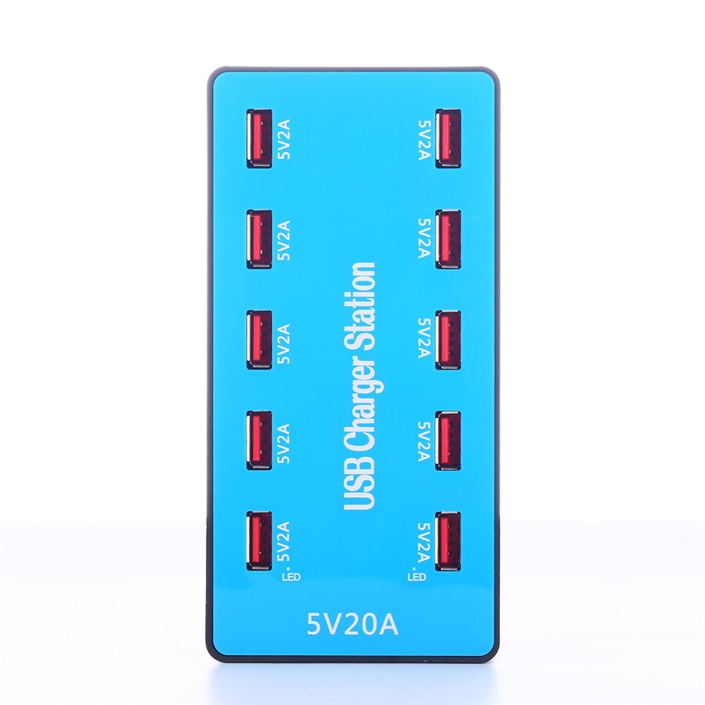 A5B 100W 10 Ports AC100-240V Smart Charging Station with LED Indicator Light - EU Plug-3
