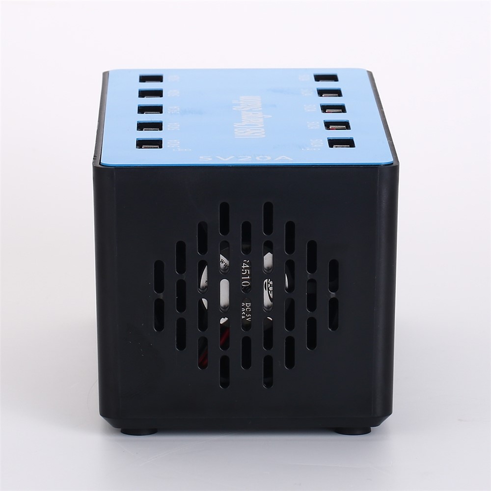 A5B 100W 10 Ports AC100-240V Smart Charging Station with LED Indicator Light - EU Plug-4