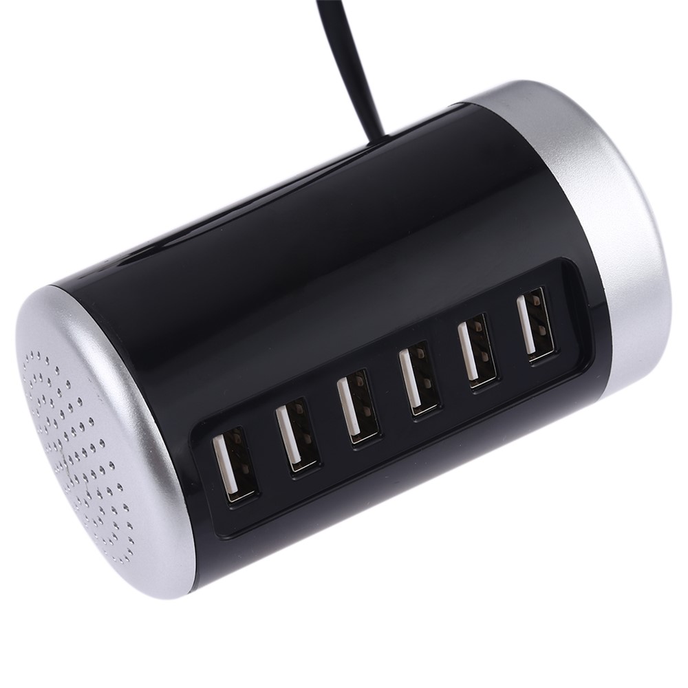 LD4 30W Intelligent 6-Port USB Desktop Plug-in Power Adapter AC100-240V - Black/UK Plug-3