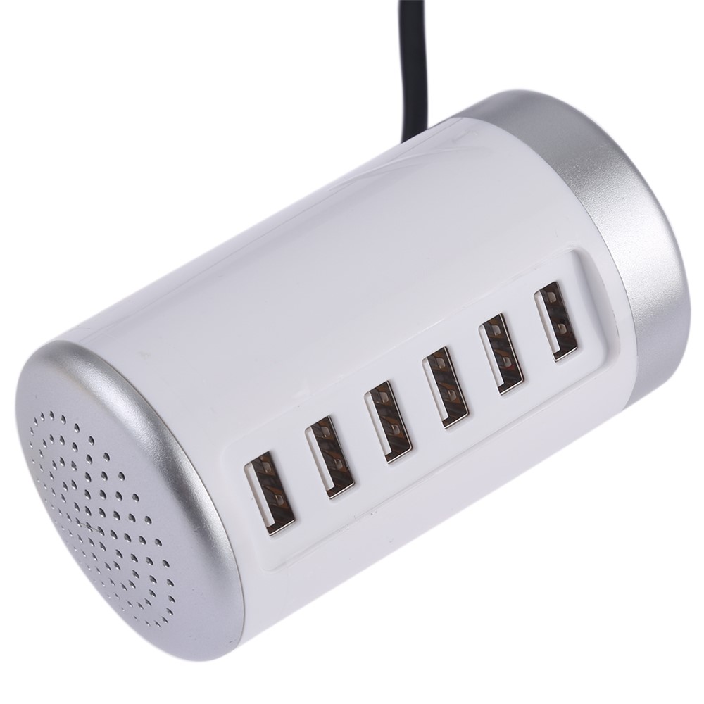 LD4 30W Intelligent 6-Port USB Desktop Plug-in Power Adapter AC100-240V - White/UK Plug-2