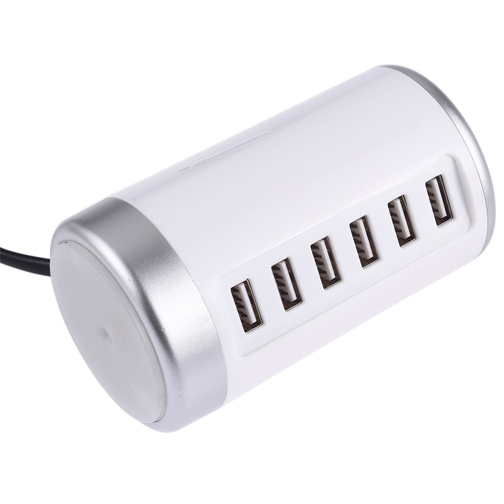 LD4 30W Intelligent 6-Port USB Desktop Plug-in Power Adapter AC100-240V - White/UK Plug-3