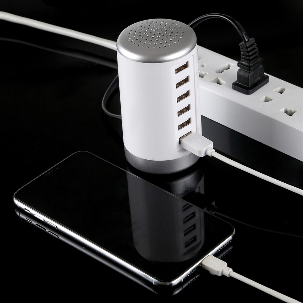 LD4 30W Intelligent 6-Port USB Desktop Plug-in Power Adapter AC100-240V - White/UK Plug-5