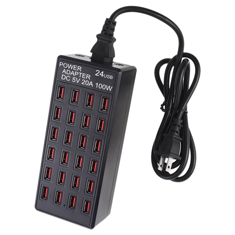 XLD-838 100W 24 USB Ports Power Adapter with Indicator Light AC 100-240V - US Plug-3
