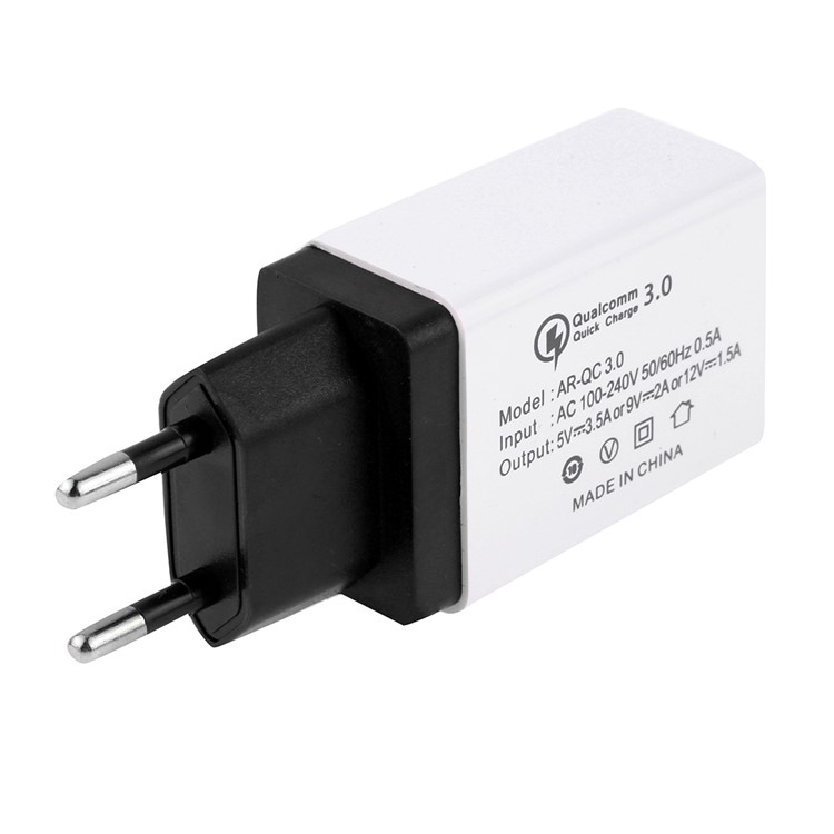 Cargador Rápido Cargador De Pared Adaptador De Enchufe De La UE Del Recorrido Del USB 3.5A QC3.0 - Negro-2