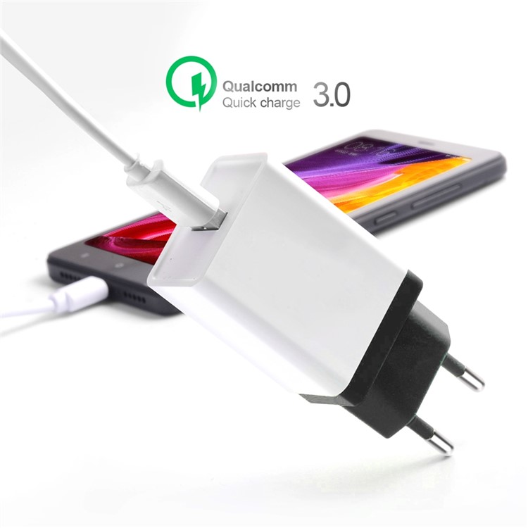 Cargador Rápido Cargador De Pared Adaptador De Enchufe De La UE Del Recorrido Del USB 3.5A QC3.0 - Negro-4