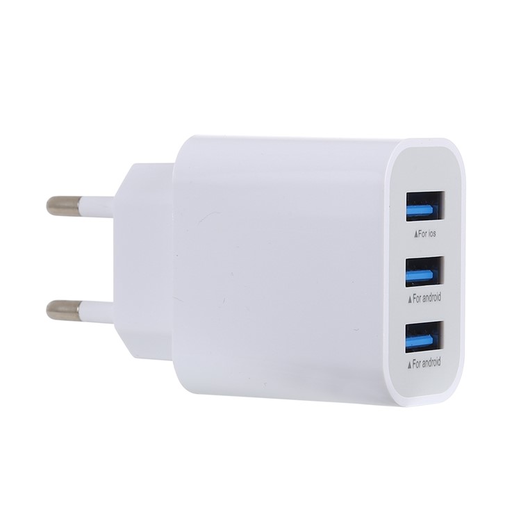 LZ-528 3.1A Wall Charger Travel Charger Adapter Fast Charging with 3 USB Interfaces - EU Plug-1