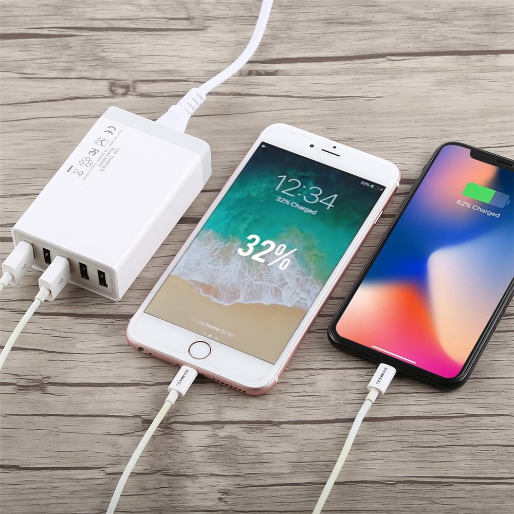 5 Ports USB Home Charge Portable Travel Charger White XBX09 5V 8A - UK Plug-3