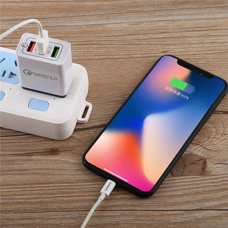 AR-QC-03 2.1A Fast Charger Travel USB Wall Charger Adapter with 3 Ports - Black, US Plug-3