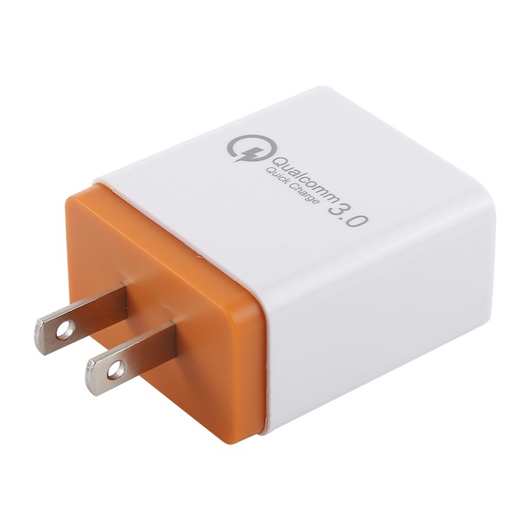 AR-QC-03 2.1A Fast Charger Travel USB Wall Charger Adapter with 3 Ports - Orange, US Plug-2