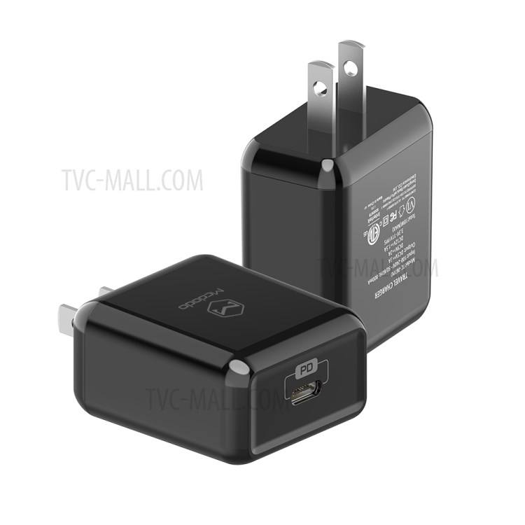 MCDODO MDD TC-061 Type-C Port PD 18W Quick Charge Travel Charger - Black/US Plug-1