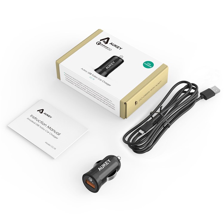 AUKEY CC-T5 Smart USB Car Charger with Qualcomm Quick Charge 2.0 Technology - Black-7