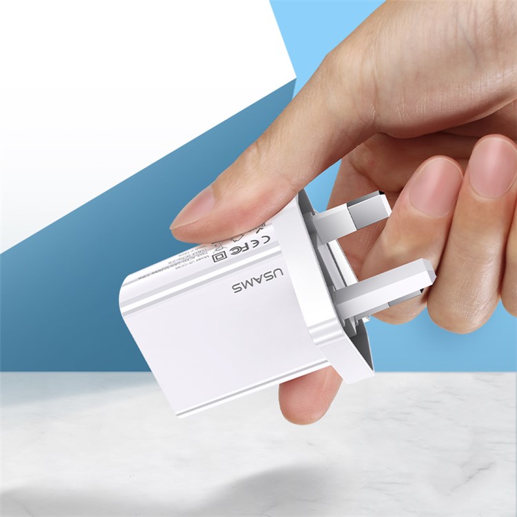 USAMS US-CC116 T18 USB Port Travel Wall Charger - UK Plug-4