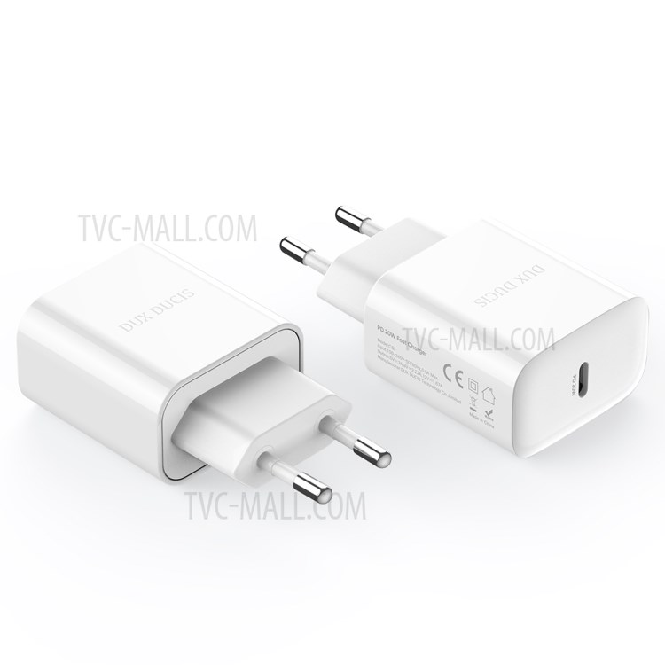 DUX DUCIS C50 PD 20W Charging Smart Travel Wall Charger - White / EU Plug