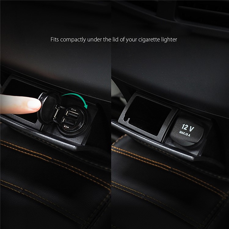 AUKEY Mini Size CC-S1 5V 4.8A Dual-port USB Car Charger - Black-3