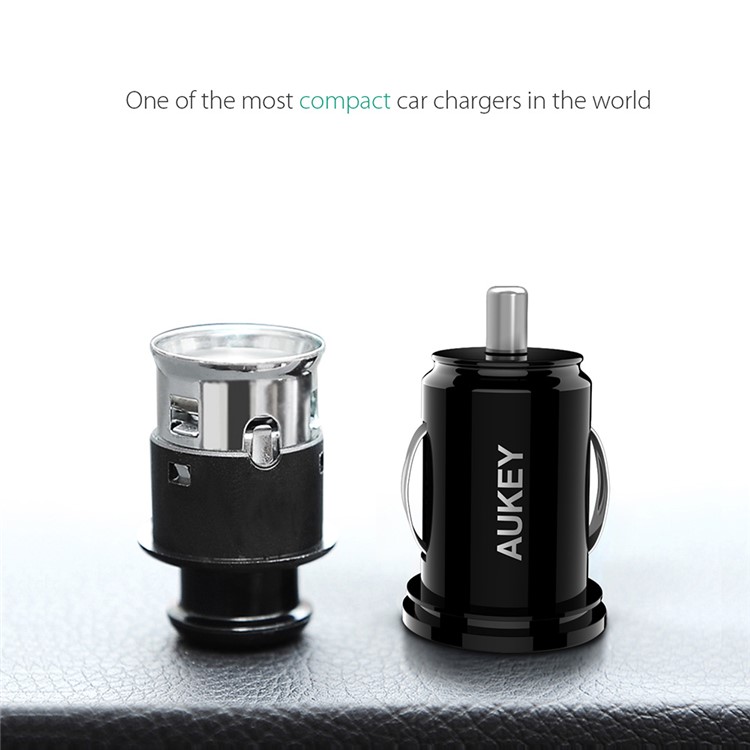 AUKEY Mini Size CC-S1 5V 4.8A Dual-port USB Car Charger - Black-4