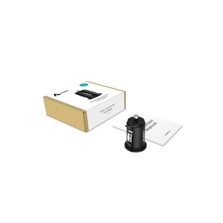 AUKEY Mini Size CC-S1 5V 4.8A Dual-port USB Car Charger - Black-5