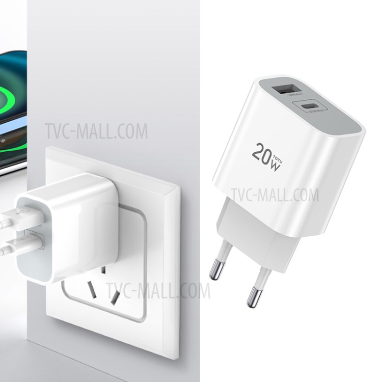 TOTU CACQ-010 20W Fast Charging Mini Travel Wall Charger - EU Plug-1