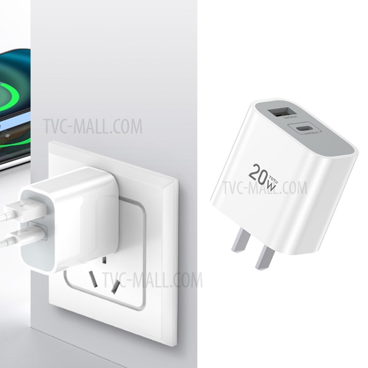 TOTU HY034 PD 20W Fast Charging Smart Travel Charger - CN Plug-1