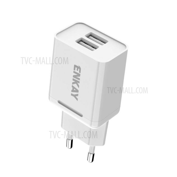 Hat-Prince ENKAY Dual USB2.0 Ports Wall Charger 10.5W 2.1A with 1m Charging Cable - EU Plug / Micro USB Cable-3
