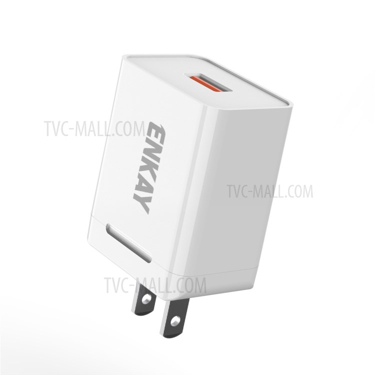Hat-Prince ENKAY 18W 3A USB3.0 Fast Charge Power Adapter - US Plug-1