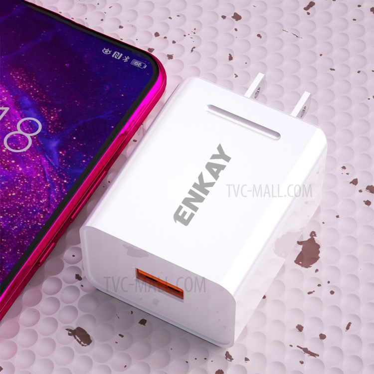 Hat-Prince ENKAY 18W 3A USB3.0 Fast Charge Power Adapter - US Plug-5