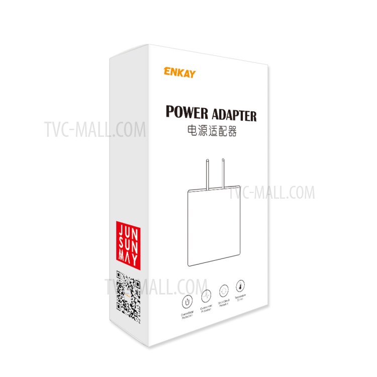 Hat-Prince ENKAY 18W 3A USB3.0 + Type-C Dual Ports Power Adapter - US Plug-6