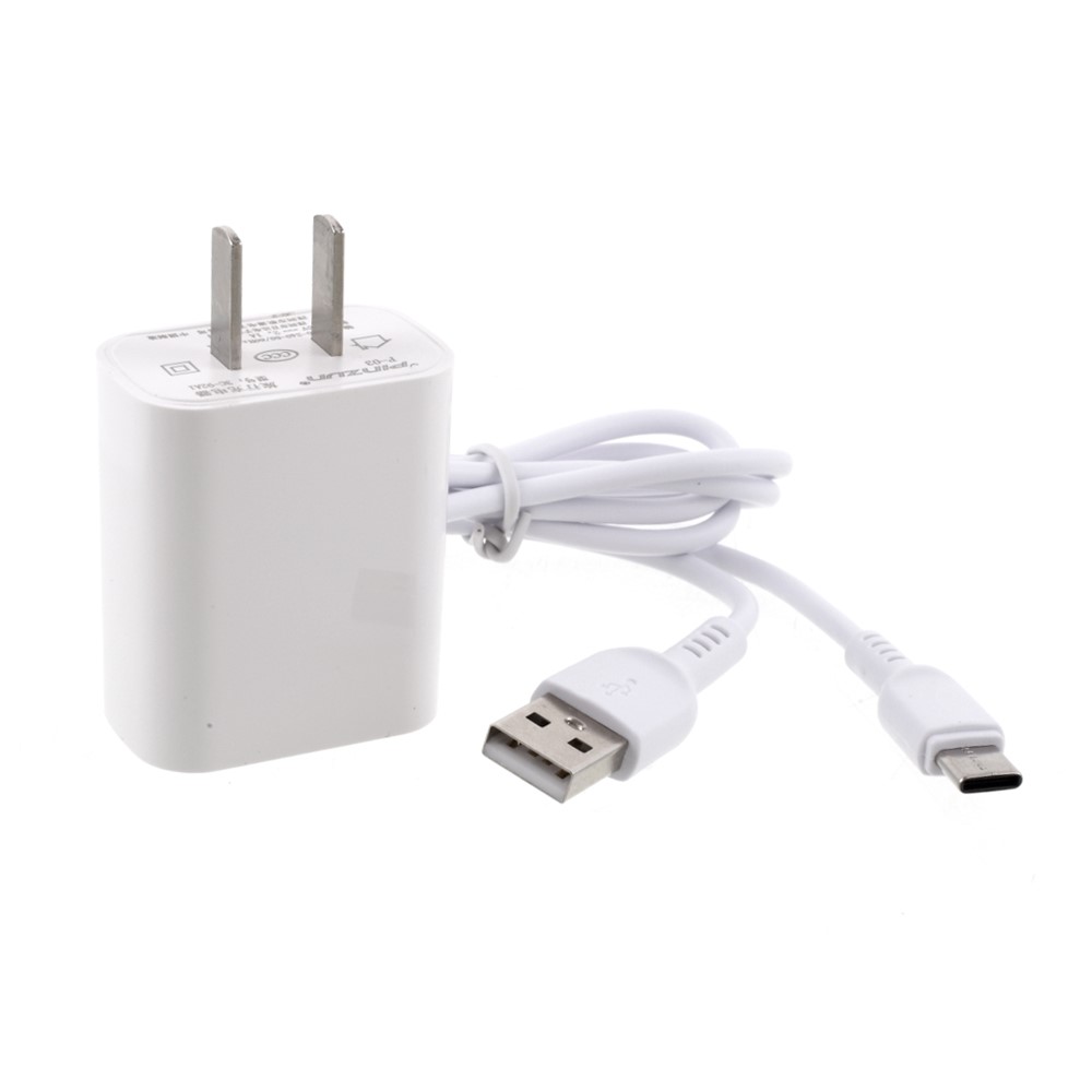 PINZUN P-03C USB Port Wall Charger 2.1A with 1m Type-C Charging Cable-1