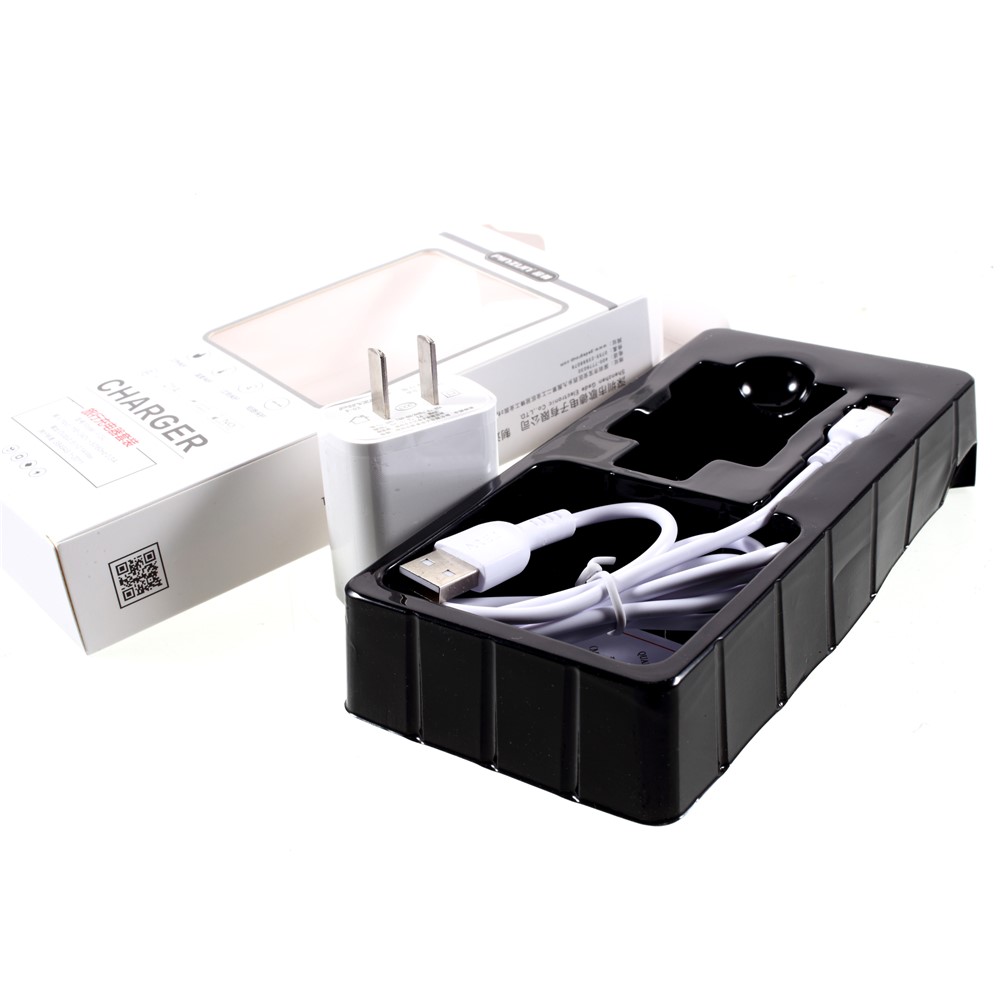 PINZUN P-03C USB Port Wall Charger 2.1A with 1m Type-C Charging Cable-2