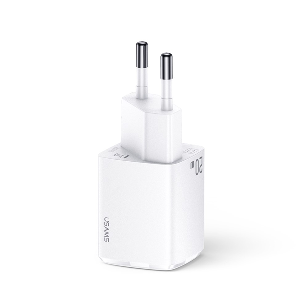 USAMS US-CC128 T37 PD20W QC3.0 USB Typ-C-Wandladegerät Dual-Port-Netzteil - EU-Stecker-4