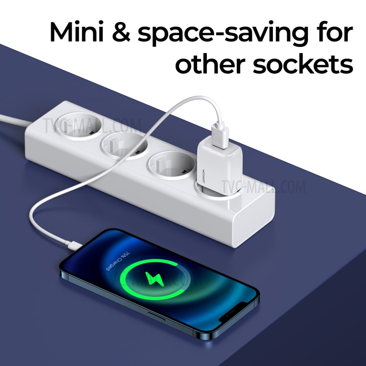 JOYROOM L-1A101 2.1A Single Port Fast Charging Phone Charger Adapter Mini Wall Charger - White / EU Plug-5