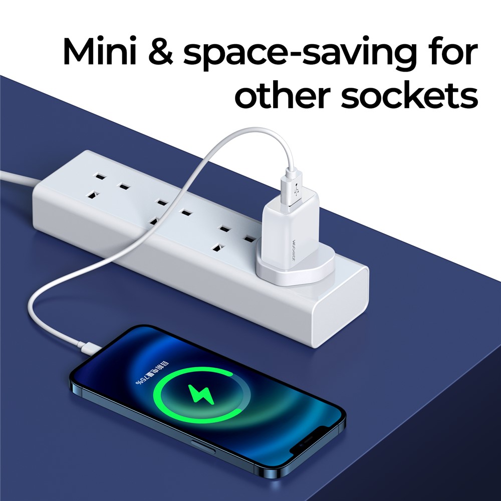 JOYROOM L-1A101 2.1A Single Port Travel Charger Mobile Phone Fast Charging Adapter for iPhone - White / UK Plug-6