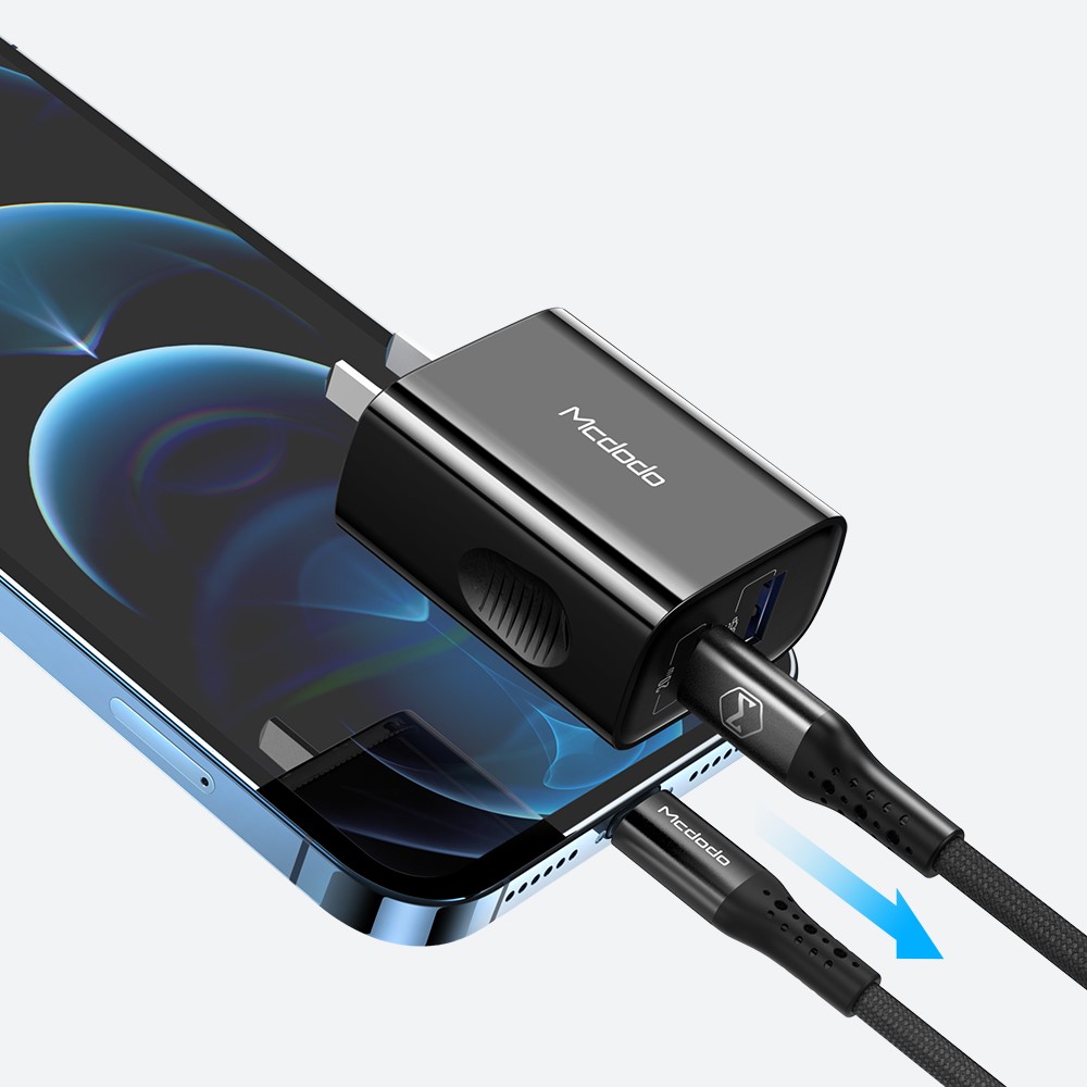 MCDODO CH-8361 MDD Dual Port Wall Charger CN Standard Plug PD 20W Fast Charging Adapter for iPhone Samsung-2
