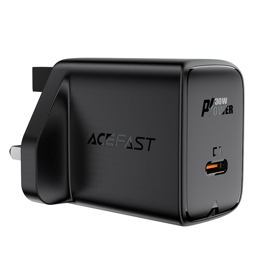 ACEFAST A24 PD 30W Wall Adapter USB Type-C Single Port GaN Charger, UK Plug - Black-3