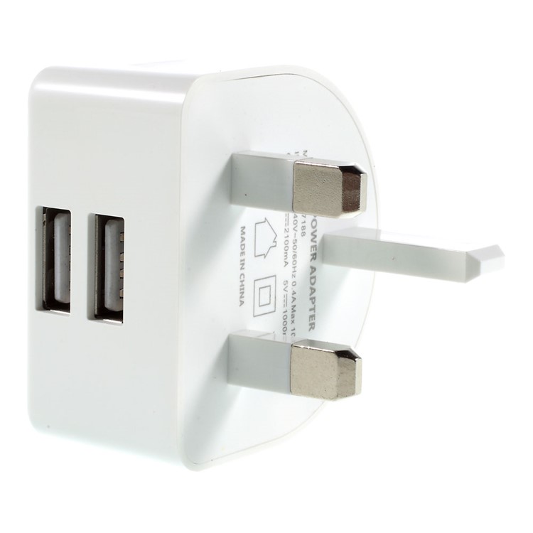 REMAX Moon Dual USB Ports 2.1A Wall Charger Adapter for iPhone iPad Samsung etc - UK Plug-3