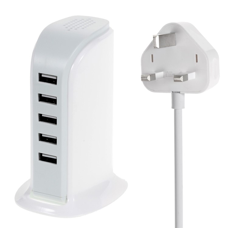 30W 6A 5-Port USB Charging Station for Smartphones Tablets - UK Plug-1