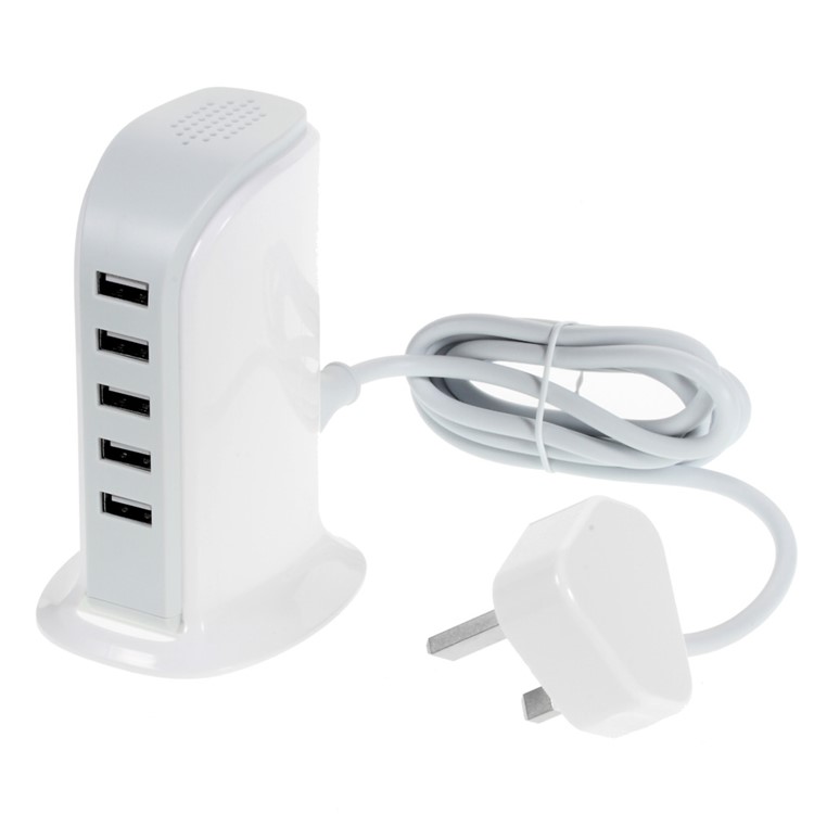 30W 6A 5-Port USB Charging Station for Smartphones Tablets - UK Plug-2