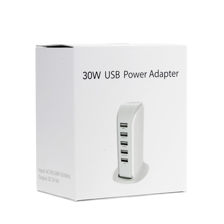 30W 6A 5-Port USB Charging Station for Smartphones Tablets - US Plug-10