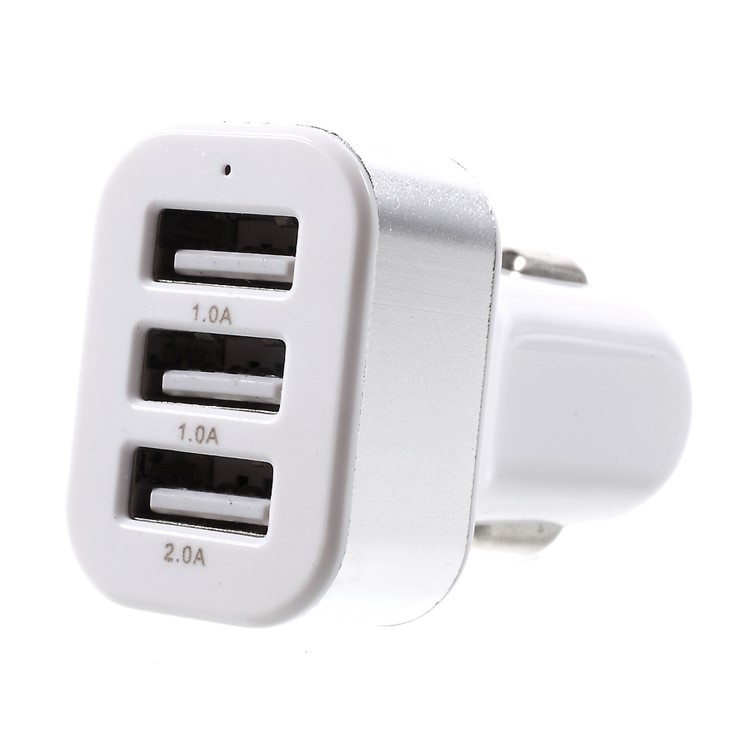 PINZUN 3.1A 3-Port USB Portable Car Charger for iPhone iPad Samsung HTC Sony Huawei LG - Silver Color-5